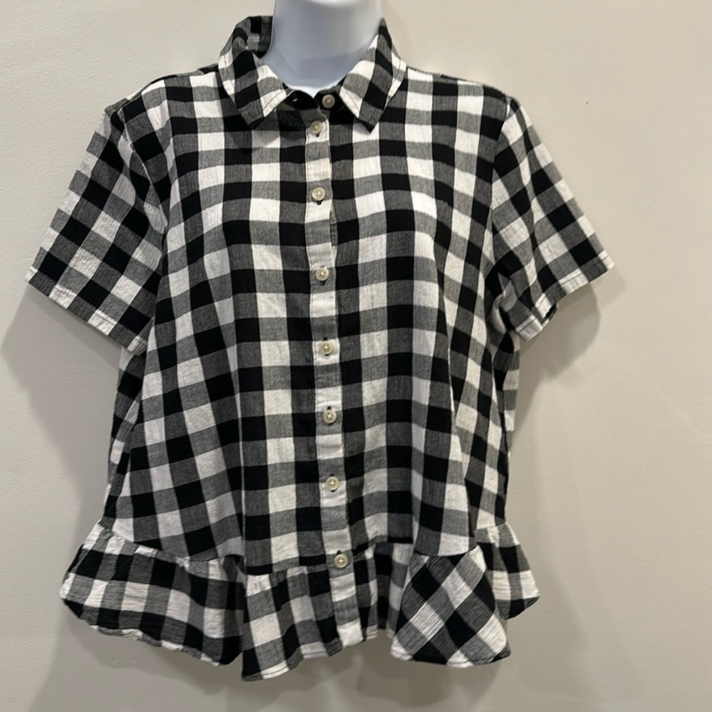 Madewell. Black and white gingham button down.